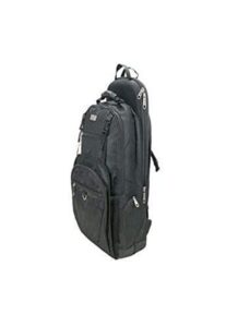 winco kbp-s, 15'' x 22'' black polyester cutlery chef's backpack w/knives hard case.