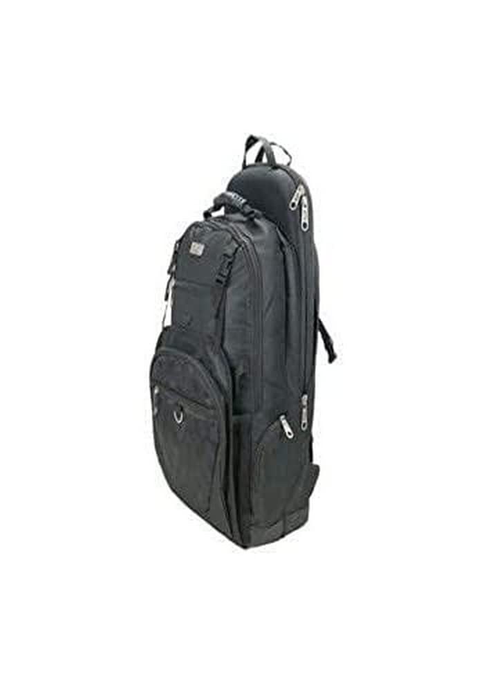 Winco KBP-S, 15'' x 22'' Black Polyester Cutlery Chef's Backpack w/Knives Hard Case.