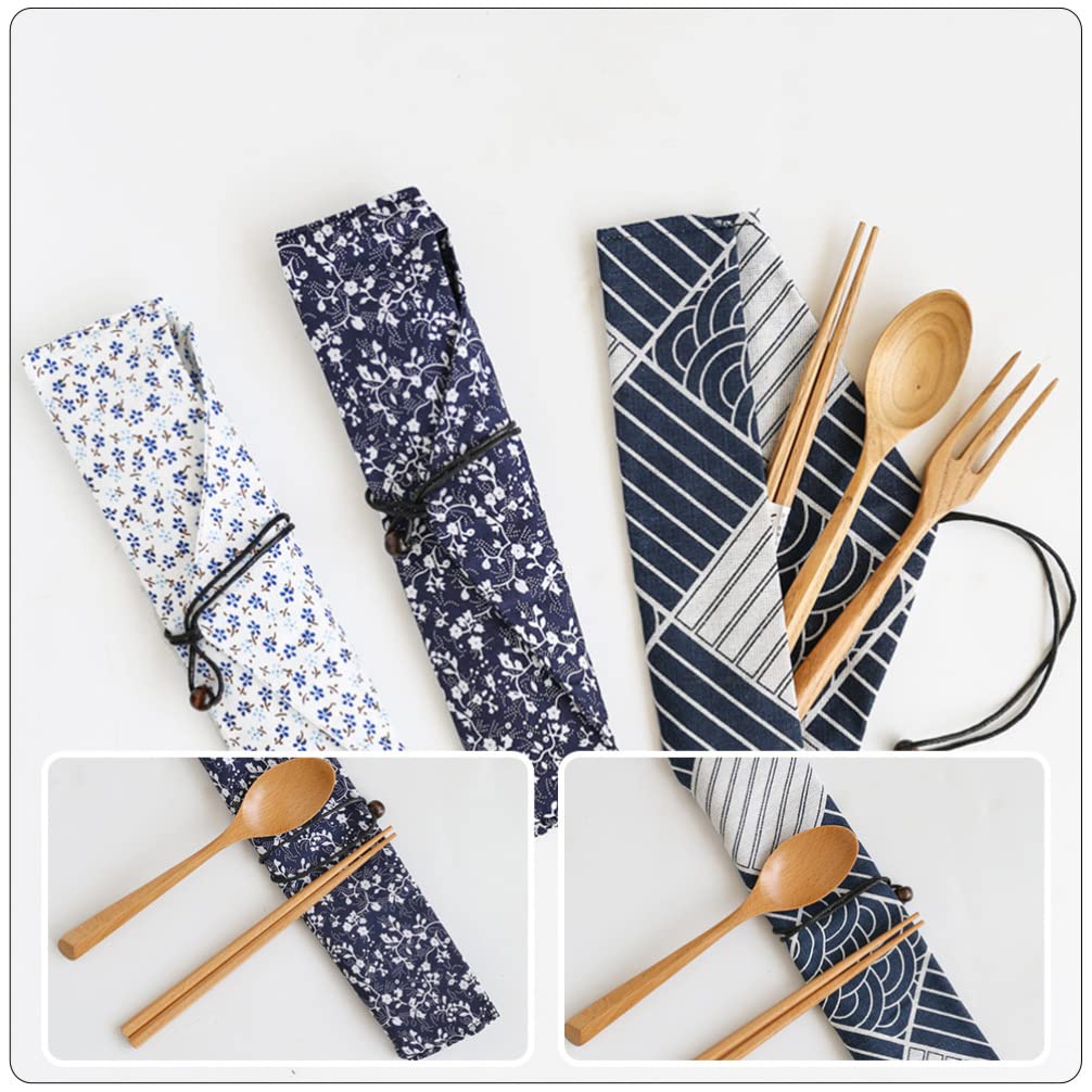 Hemoton 6Pcs Straw Carrying Case Travel Tableware Carrying Bag Storage Case Japanese- Style Cutlery Bag Travel Pouch for Straws Knife Fork Spoon Chopsticks