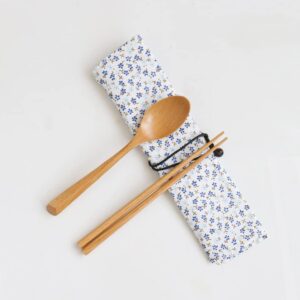 Hemoton 6Pcs Straw Carrying Case Travel Tableware Carrying Bag Storage Case Japanese- Style Cutlery Bag Travel Pouch for Straws Knife Fork Spoon Chopsticks