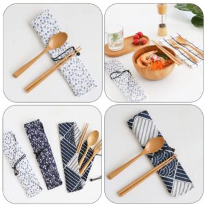 Hemoton 6Pcs Straw Carrying Case Travel Tableware Carrying Bag Storage Case Japanese- Style Cutlery Bag Travel Pouch for Straws Knife Fork Spoon Chopsticks