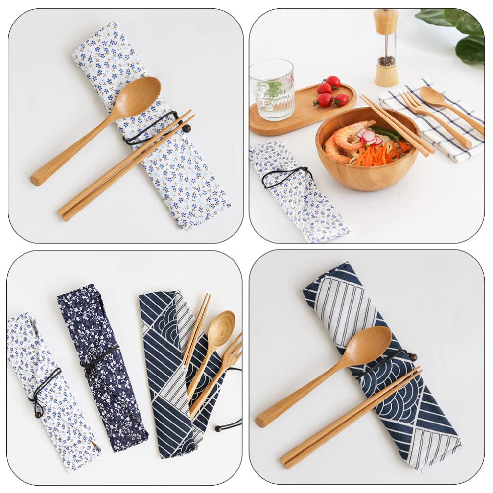 Hemoton 6Pcs Straw Carrying Case Travel Tableware Carrying Bag Storage Case Japanese- Style Cutlery Bag Travel Pouch for Straws Knife Fork Spoon Chopsticks