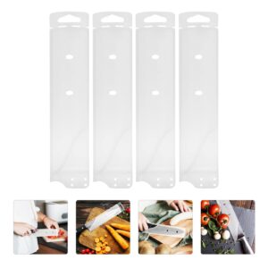 Hemoton 4pcs Guard Cutter Sheathes Kitchen Cover Plastic Cutter Tool Blades Protector Steak Blade Sleeve Plastic Dinnerware Blades Guard Pp Small Holder White