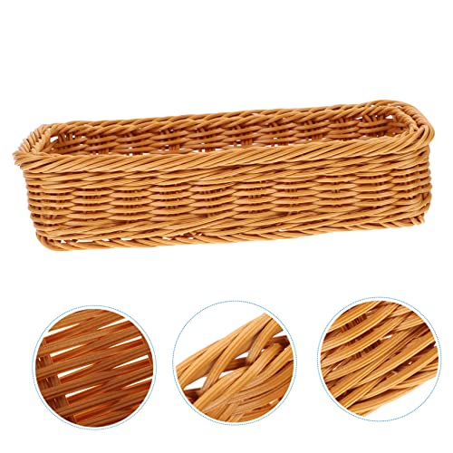 UPKOCH Desk Topper 4 pcs Jars Rattan Desk Kitchen Rural Chopsticks Organizer for Square Pantry Utensil Bag Style Fork Desktop S Jar Snack Cabinets Household Rustic Shelves Woven Baskets