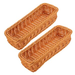 UPKOCH Desk Topper 4 pcs Jars Rattan Desk Kitchen Rural Chopsticks Organizer for Square Pantry Utensil Bag Style Fork Desktop S Jar Snack Cabinets Household Rustic Shelves Woven Baskets