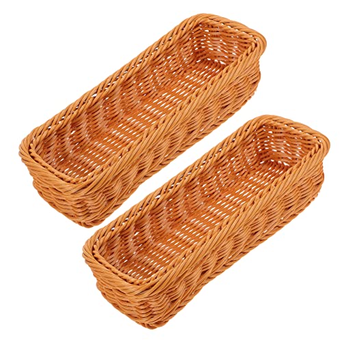 UPKOCH Desk Topper 4 pcs Jars Rattan Desk Kitchen Rural Chopsticks Organizer for Square Pantry Utensil Bag Style Fork Desktop S Jar Snack Cabinets Household Rustic Shelves Woven Baskets