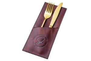 custom personalized leather cutlery organizer-utensil holder, utensil organizer, silverware holder, cutlery holder, spoon and fork holder, silverware sleeves, flatware holder, cutlery wrappers