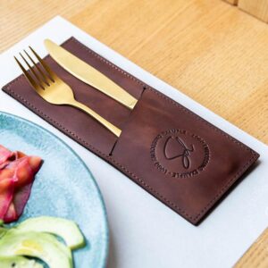 Custom Personalized Leather Cutlery Organizer-Utensil Holder, Utensil Organizer, Silverware Holder, Cutlery Holder, Spoon and Fork Holder, Silverware Sleeves, Flatware Holder, Cutlery Wrappers