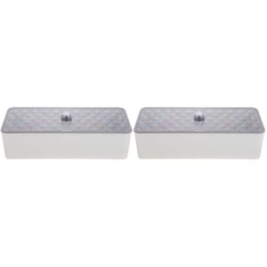 cabilock 2pcs diamond cutlery box kitchen drawer organizer cutlery tray with cover silverware tray tableware storage case flatware clamshell white the pet household products -