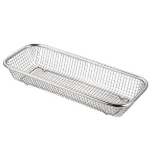 luxshiny dishwasher silverware cutlery basket, flatware drying rack countertop utensil holder stainless steel mesh silverware strainer