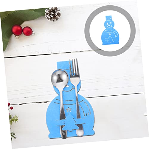 BESTOYARD 4pcs Cutlery Bag Red Plaid Cutlery Holders Silverware Bags Silverware Sleeve Fork Spoon Holders Blue Storage Bags Silverware Storage Bag Felt Cloth Bracket Tableware