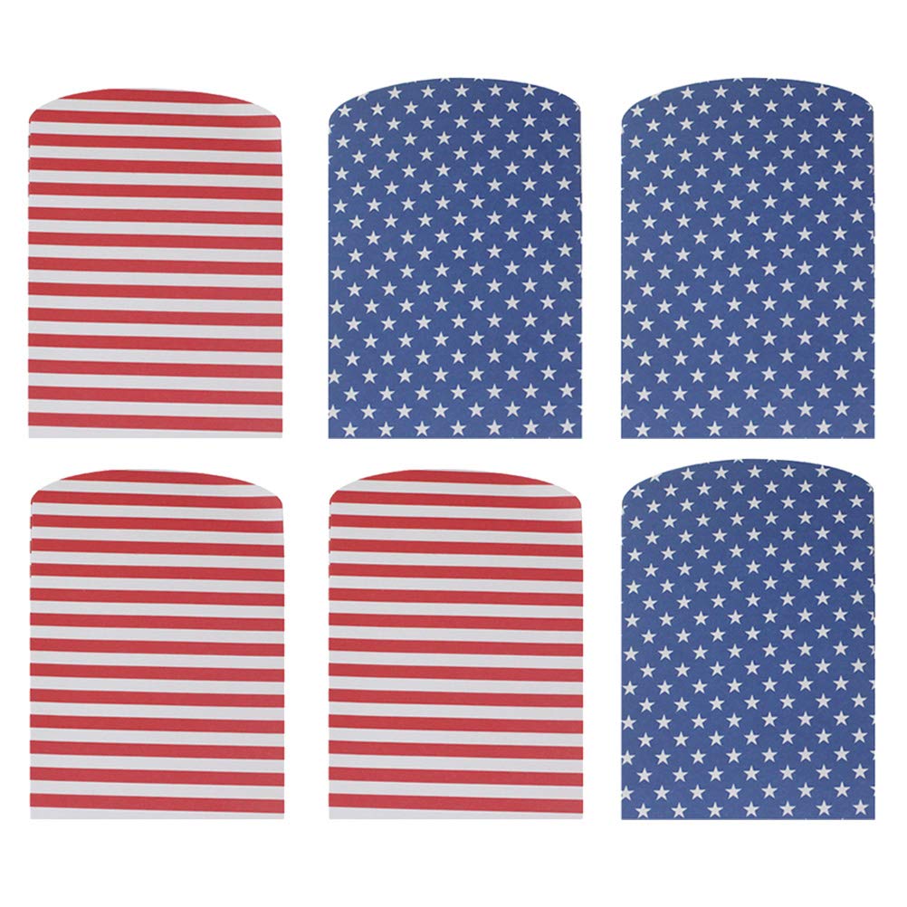 48pcs American Flag Candy Bags Disposable Party Flatware Organizers Americana Decor Paper Cutlery Pouches Fork Dinner Table Decor Cutlery Pocket Utensils Dining Table Travel