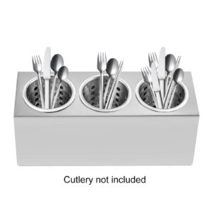 Leblett 3 Hole Cylinder Flatware Organizer,Stainless Steel Knife Fork Soon Flatware Storage Holder,Cutlery Utensils Drainer Holder