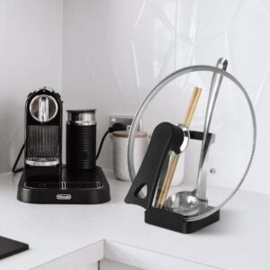 Mukkuri Black Alloy Steel Utensil Stand, 4 in L x 4 in W x 6 in H