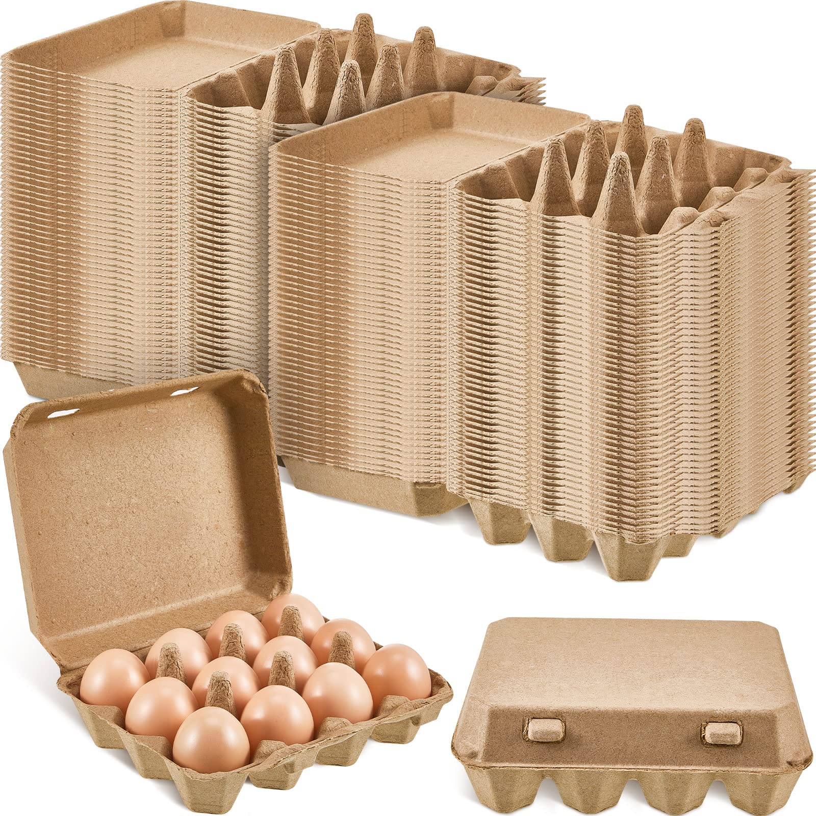 100 Pieces Paper Pulp Egg Cartons 3x4 Style Vintage Blank Egg Cartons for Chicken Eggs Reusable Egg Containers Egg Holder Countertop for Fresh Duck Quail Eggs Storage Kitchen Family Farmhouse