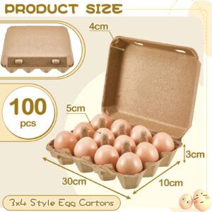 100 Pieces Paper Pulp Egg Cartons 3x4 Style Vintage Blank Egg Cartons for Chicken Eggs Reusable Egg Containers Egg Holder Countertop for Fresh Duck Quail Eggs Storage Kitchen Family Farmhouse