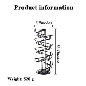 4-Layer Egg Holder Display Rack with Spiral Design, Large Capacity Up to 25 Eggs, 360 Degree Rotating Egg Storage Rack- Black