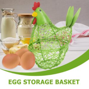 Amosfun Hen Egg Basket Farmhouse Eggs Baskets Metal Wire Egg Baskets Egg Basket Chicken Egg Wire Basket Egg Storage Basket Creative Egg Baskets Candy Bowl Iron Old Fashioned Dispenser