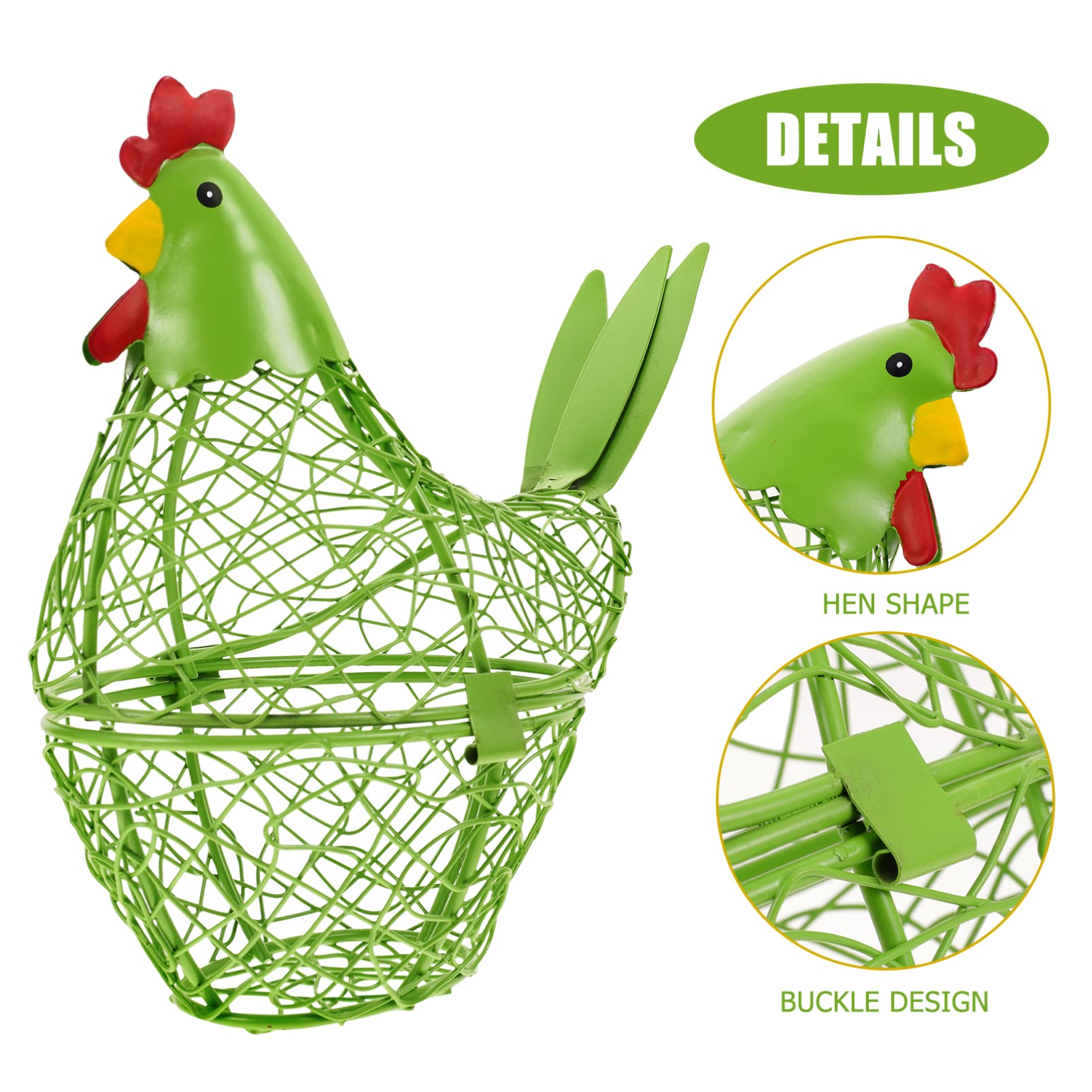 Amosfun Hen Egg Basket Farmhouse Eggs Baskets Metal Wire Egg Baskets Egg Basket Chicken Egg Wire Basket Egg Storage Basket Creative Egg Baskets Candy Bowl Iron Old Fashioned Dispenser