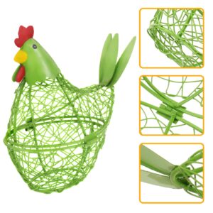 Amosfun Hen Egg Basket Farmhouse Eggs Baskets Metal Wire Egg Baskets Egg Basket Chicken Egg Wire Basket Egg Storage Basket Creative Egg Baskets Candy Bowl Iron Old Fashioned Dispenser