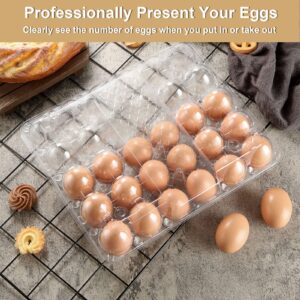 YAYODS 20 Pack Egg Cartons Cheap Bulk, Reusable Plastic Egg Cartons for Chicken Eggs, Holds up to 30 Eggs, Clear Empty Reusable Egg Carton for Home Ranch Chicken Farm, Business Market Display