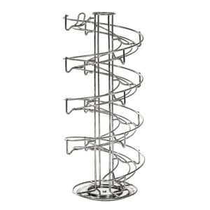 Trademark Innovations Stainless Steel Silver Non Slip Spiral Egg Display Dispenser Rack