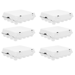 angoily white storage box 6pcs white empty egg cartons pulp fiber egg tray holder each holds 6 eggs pulp egg containers for family farm market camping picnic travel white serving tray