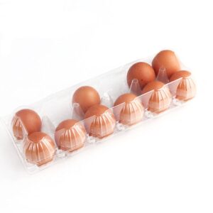 24pack clear plastic disposable egg tray carton holder for family pasture chicken farm business market- holds up to 12 eggs securely