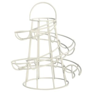 egg skelter spiral storage rack kitchen spiraling dispenser holder for countertop egg baskets