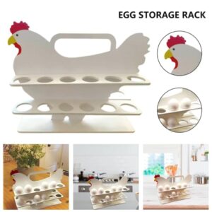 Wooden Egg Basket Holder Chicken Hen Shaped Egg Storage Basket Rack Display 24 Eggs (Rack only)