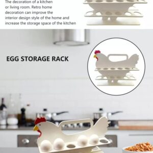 Wooden Egg Basket Holder Chicken Hen Shaped Egg Storage Basket Rack Display 24 Eggs (Rack only)