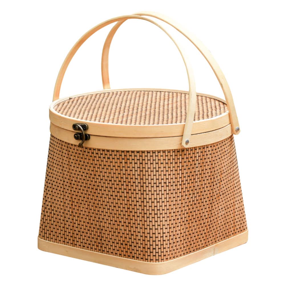 VOSAREA Egg Tray 1pc Shopping Basket Old Fashioned Bamboo Flower Basket Wicker Hamper