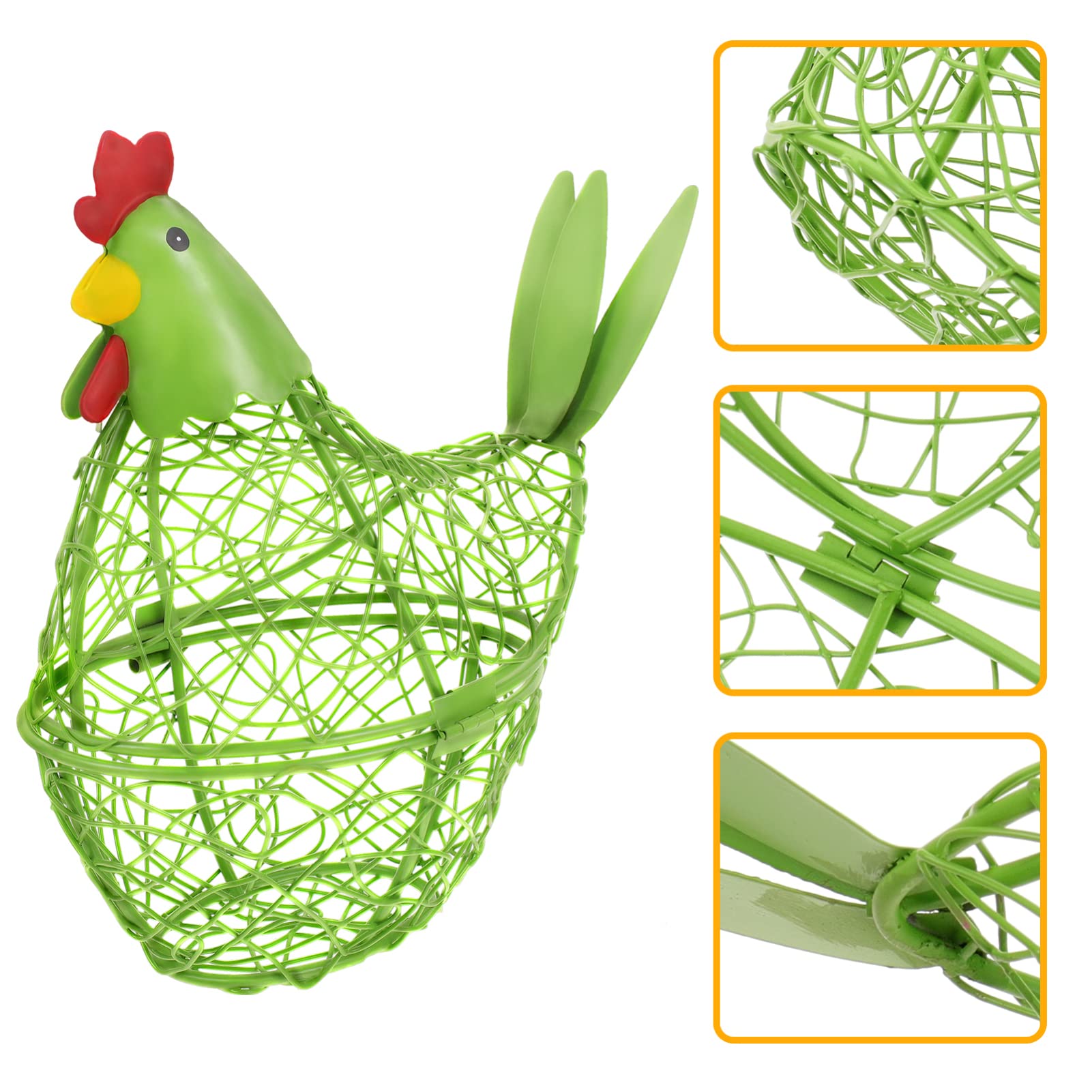 SOIMISS Hen Egg Basket Metal Wire Egg Basket Reliable Egg Holder Vegetable Basket Fresh Eggs Basket Multi-Function Basket Veggie Tray Hampers Basket for Fruit Iron Spiral Fruit Container