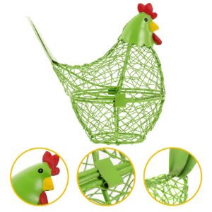 SOIMISS Hen Egg Basket Metal Wire Egg Basket Reliable Egg Holder Vegetable Basket Fresh Eggs Basket Multi-Function Basket Veggie Tray Hampers Basket for Fruit Iron Spiral Fruit Container