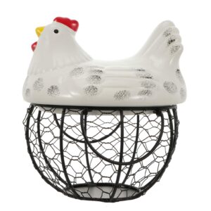 doito metal mesh egg basket, white, 150
