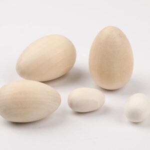 Abaodam 20pcs Wooden Imitation Eggs Unfinished Wood Eggs DIY Wooden Fake Egg Fake Eggs DIY Easter Eggs Artificial Eggs Realistic Chicken Eggs Mini Stuffies Mini Toys Child Manual Toy Eggs
