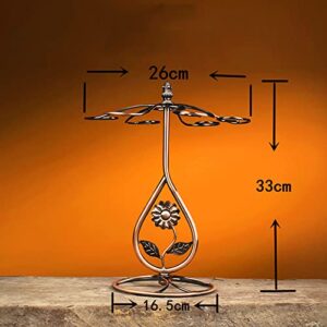 Hongiuia Wine Glass Holder - Freestanding Tabletop Metal Art - 6 Cup Storage Rack for Kitchen Bar Decor Easy Access and Storage for Wine Glasses - Bronze