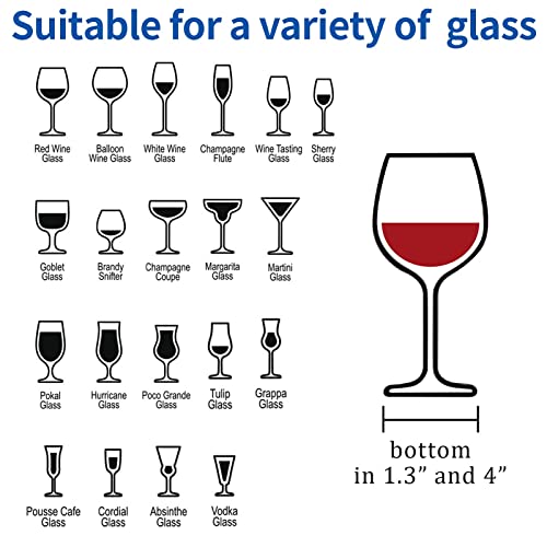 Torfican Wine Glass Holder Under Cabinet, Wine Stemware Holder,Wine Glass Rack,3 Rows Black Metal Wine Glasses Hanger,Wine Glass Holder Storage Under Shelf,Wine Glass Rack for Kitchen Bar