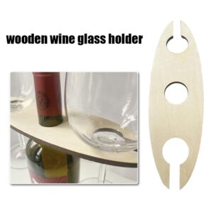 NeDengGHY Wine Rack with Glass Holder Natural Wood Wine Bottle and Glass Holder Handmade Wooden Counter Stand for Wine Two Glasses and Bottle