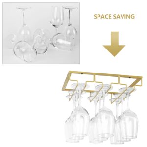 BekoFeeno Wine Glass Rack, Under Cabinet Stemware Rack Wine Glass Holder Wine Glass Storage Hanger Metal Rack Storage Organizer for Kitchen Cabinet Bar