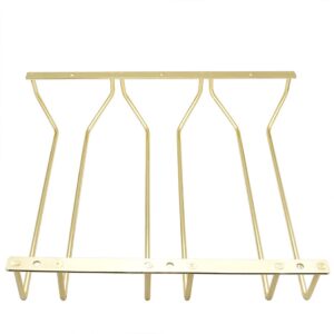 zoohot 30.5cm Wine Glass Rack - Under Cabinet Stemware Wine Glass Holder Glasses Storage Hanger Metal Organizer for Bar Kitchen, Gold Finish (3 Rows, 1 Pack)