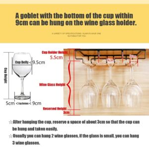 Maryaz Wine Rack,Wine Glass Rack,Home Metal Under Cabinet Glass Holder Hanging Hanger Stemware Holder,Wine Bottle Storage,Wine Storage Rack,for Home Kitchen Bar Wine Cellar/3 Rows