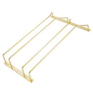 dianoo 35.5cm gold wine glass rack, under cabinet wine glass holder, stemware rack, hanging stemware holder for kitchen bar, 2 rows