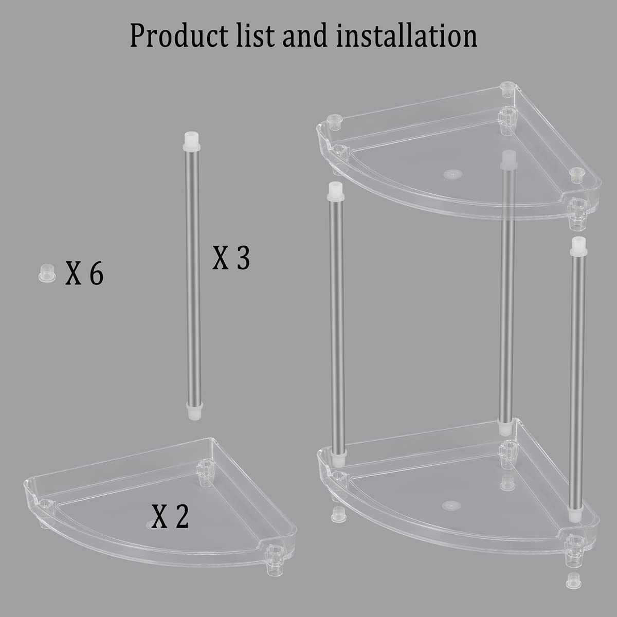 Argox Bathroom Organizer Countertop, Bathroom Finishing Countertop, Countertop Storage, Counter Storage, Storage Under The Sink,Transparent Bathroom Shelf