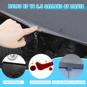 TeeFity Under Sink Mat for Kitchen Waterproof, 34" X 22" Silicone Thickened Under Counter Mats with Unique Drain Hole Design, Raised Edge Bathroom Cabinet Mat, Flexible, Durable and Easy to Clean