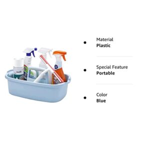 AWEHIRU FVLFIL Large Cleaning Supplies Caddy With Handle, Plastic Cleaning Bucket Organizer for Cleaning Products, Under Sink Tool Storage Caddy(Blue)