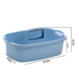 AWEHIRU FVLFIL Large Cleaning Supplies Caddy With Handle, Plastic Cleaning Bucket Organizer for Cleaning Products, Under Sink Tool Storage Caddy(Blue)