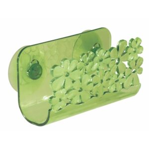 interdesign blumz kitchen sink suction holder for sponges, scrubbers, soap - green