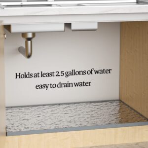 Under Sink Mat Waterproof for 36" Cabinet, Kitchen Rubber mat, Holds Over 3.3 Gallons Liquid Carbon Cabinets Leak Protector Bathroom Sink Line Drip Tray Sink Pan Gray 35x22.5 inch