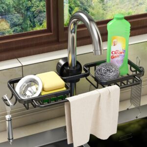 jeonestan faucet sponge holder kitchen sink caddy organizer over faucet hanging faucet drain rack for sink organizer